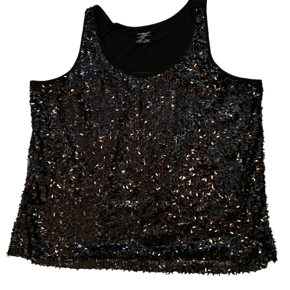 Lane Bryant Top Size 26/28 Shell Black Sequins